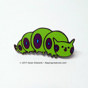Feeping Creatures Caterpillar enamel pin